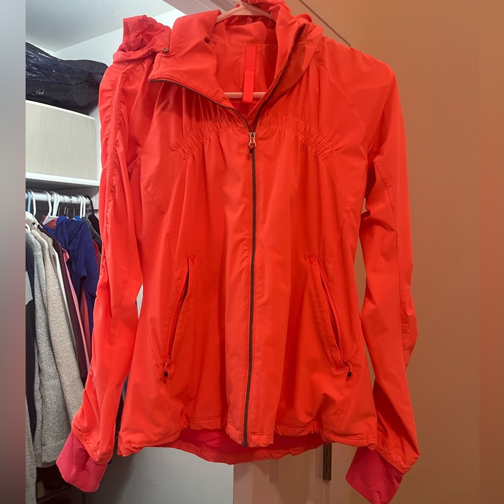 Lululemon Neon Orange Zip Up